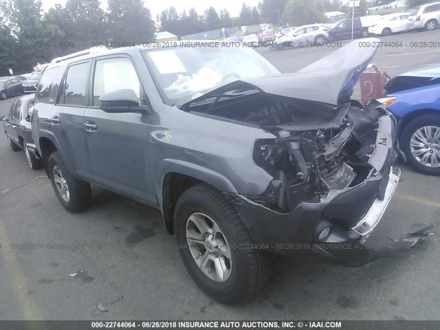 JTEBU5JR5J5527703 - 2018 TOYOTA 4RUNNER SR5 PREM/LTDL/TRAIL/TRD GRAY photo 1