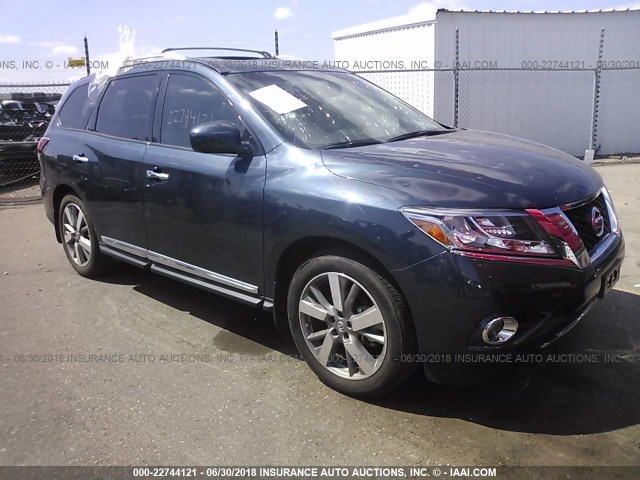 5N1AR2MN9FC675005 - 2015 NISSAN PATHFINDER S/SV/SL/PLATINUM Dark Blue photo 1