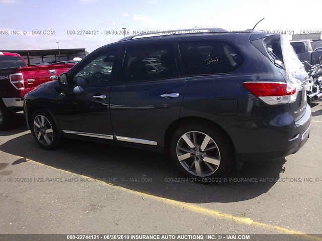 5N1AR2MN9FC675005 - 2015 NISSAN PATHFINDER S/SV/SL/PLATINUM Dark Blue photo 3