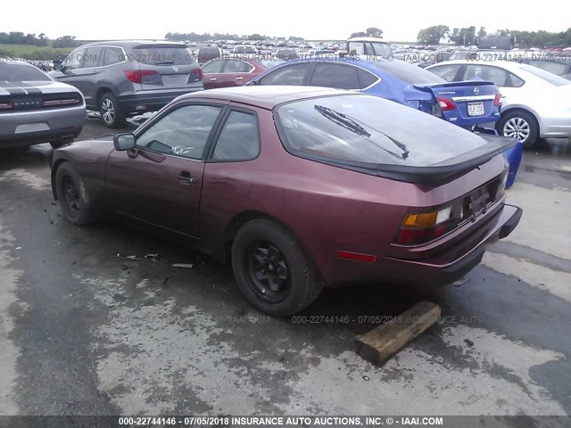 WP0AA094XGN450999 - 1986 PORSCHE 944 MAROON photo 3