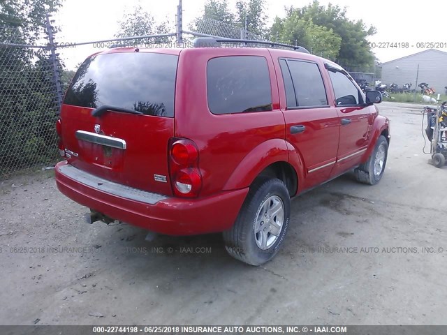 1D8HB58D95F504313 - 2005 DODGE DURANGO LIMITED RED photo 4