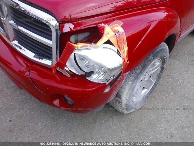 1D8HB58D95F504313 - 2005 DODGE DURANGO LIMITED RED photo 6