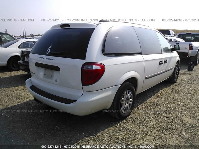 1D4GP24R25B327223 - 2005 DODGE GRAND CARAVAN SE WHITE photo 4