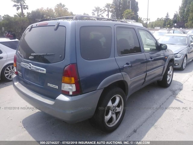 4F2CU08171KM37191 - 2001 MAZDA TRIBUTE LX/ES BLUE photo 4