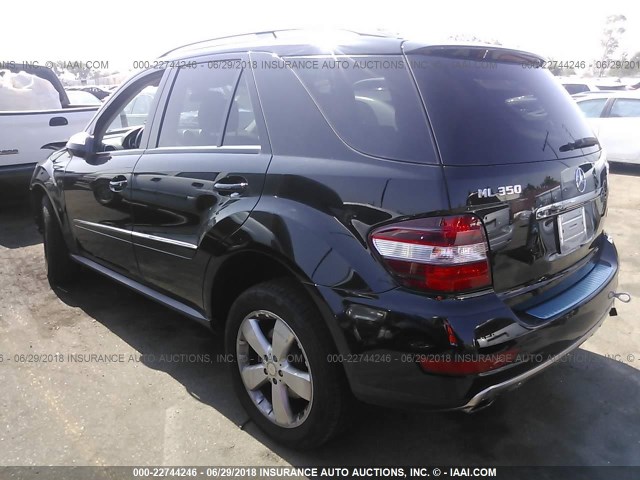 4JGBB86E79A479847 - 2009 MERCEDES-BENZ ML 350 BLACK photo 3