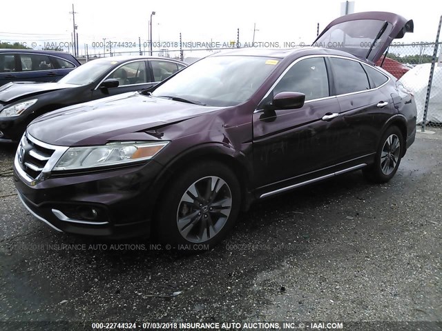 5J6TF1H53EL001645 - 2014 HONDA CROSSTOUR EXL MAROON photo 2