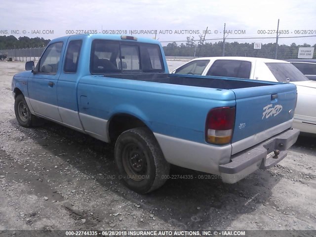 1FTCR14X4RPC63600 - 1994 FORD RANGER SUPER CAB BLUE photo 3