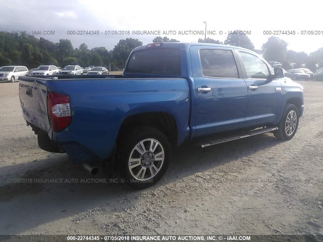 5TFAW5F18GX499132 - 2016 TOYOTA TUNDRA CREWMAX 1794/PLATINUM 蓝色 照片 4