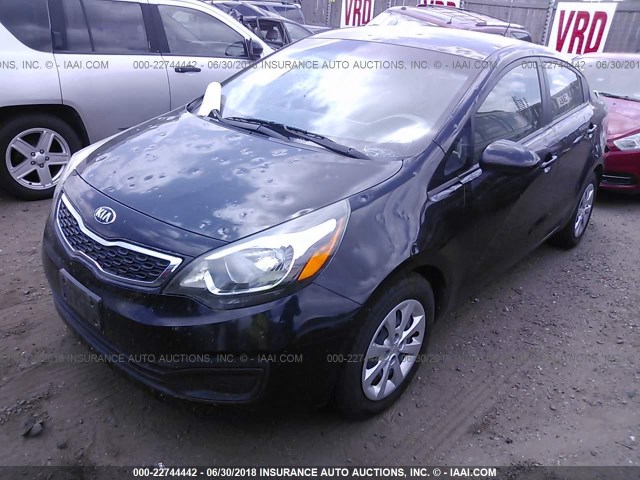 KNADN4A35D6211567 - 2013 KIA RIO EX/SX BLACK photo 2