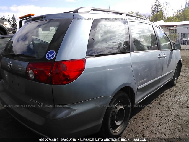 5TDZA23C06S555204 - 2006 TOYOTA SIENNA CE/LE Light Blue photo 4