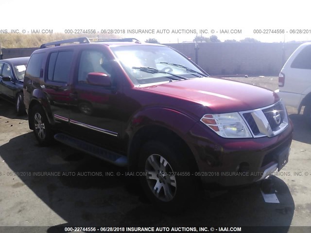 5N1AR18B08C628944 - 2008 NISSAN PATHFINDER S/LE/SE MAROON photo 1