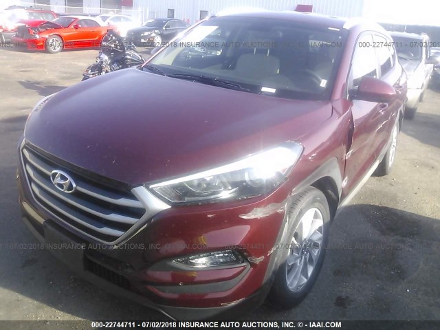 KM8J3CA49JU597346 - 2018 HYUNDAI TUCSON LIMITED/SPORT AND ECO/SE MAROON photo 2