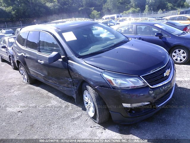 1GNKRFKD0EJ233967 - 2014 CHEVROLET TRAVERSE LS GRAY photo 1