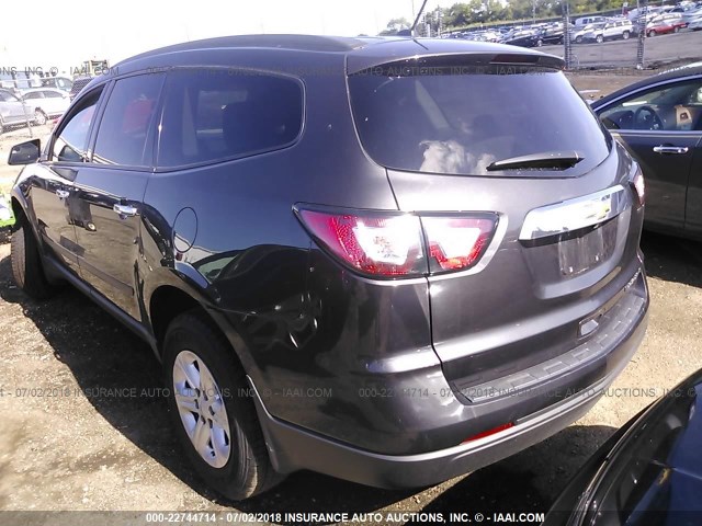 1GNKRFKD0EJ233967 - 2014 CHEVROLET TRAVERSE LS GRAY photo 3