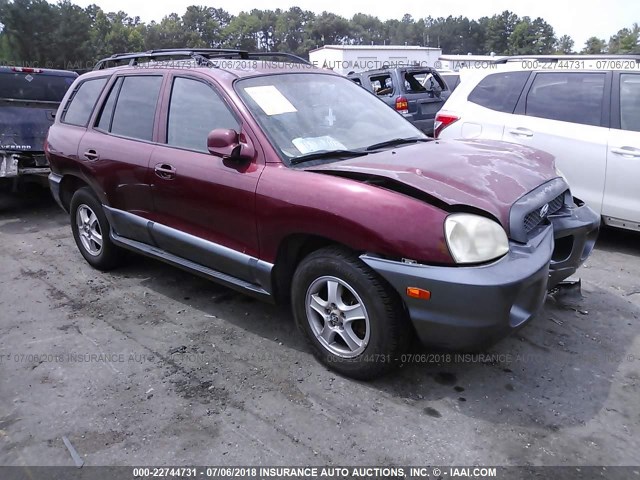 KM8SC13E94U728293 - 2004 HYUNDAI SANTA FE GLS/LX MAROON photo 1