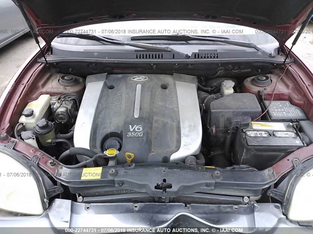 KM8SC13E94U728293 - 2004 HYUNDAI SANTA FE GLS/LX MAROON photo 10