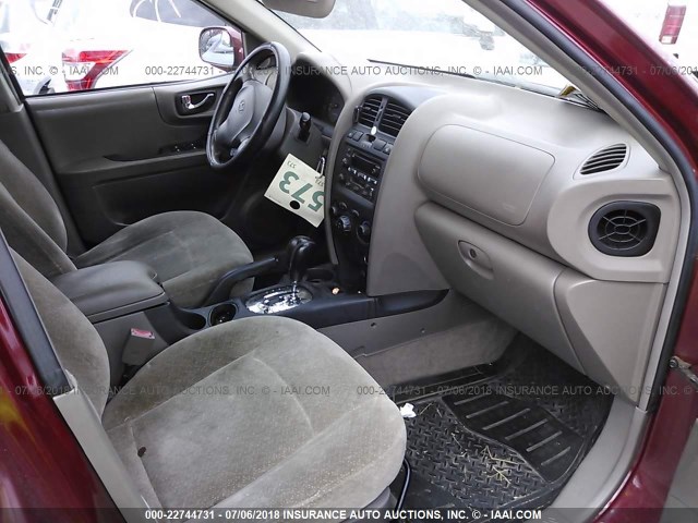 KM8SC13E94U728293 - 2004 HYUNDAI SANTA FE GLS/LX MAROON photo 5