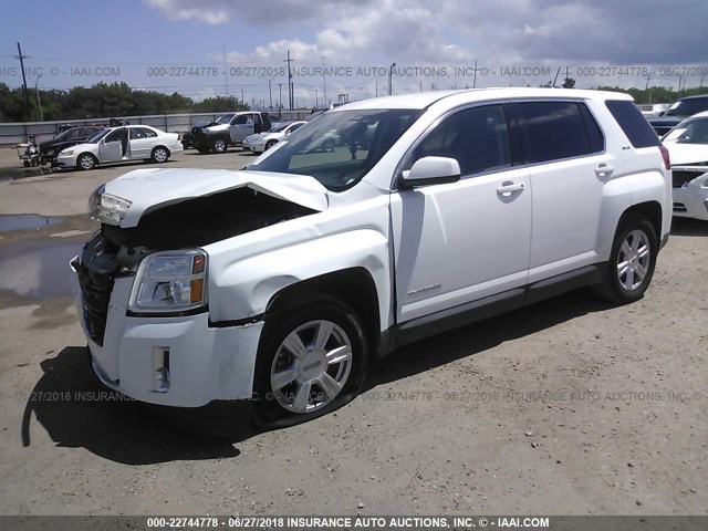 2GKALMEK8E6149188 - 2014 GMC TERRAIN SLE WHITE photo 2