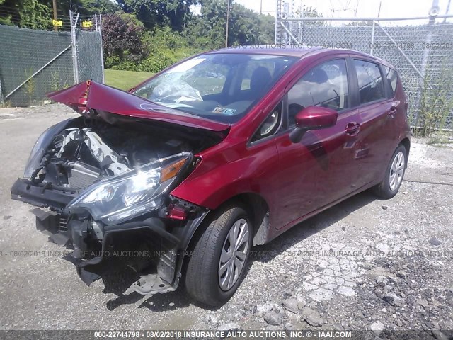 3N1CE2CPXHL360199 - 2017 NISSAN VERSA NOTE S/S PLUS/SV/SL/SR RED photo 2
