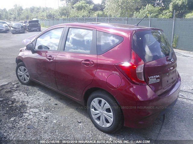 3N1CE2CPXHL360199 - 2017 NISSAN VERSA NOTE S/S PLUS/SV/SL/SR RED photo 3