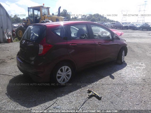 3N1CE2CPXHL360199 - 2017 NISSAN VERSA NOTE S/S PLUS/SV/SL/SR RED photo 4