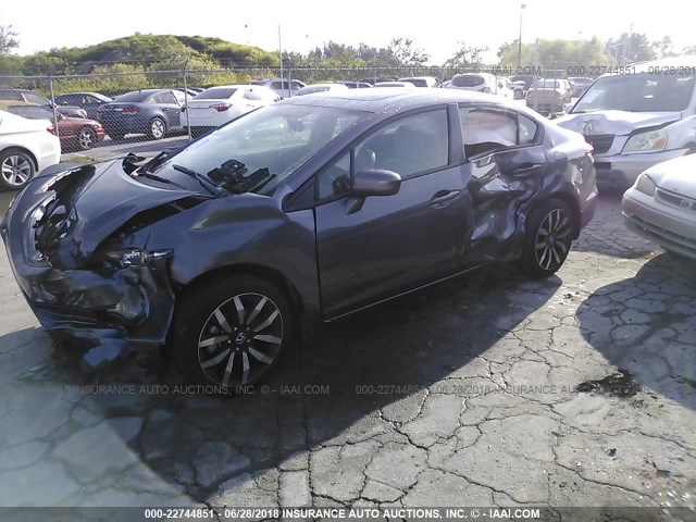 19XFB2F99FE007129 - 2015 HONDA CIVIC EXL 灰色 照片 2