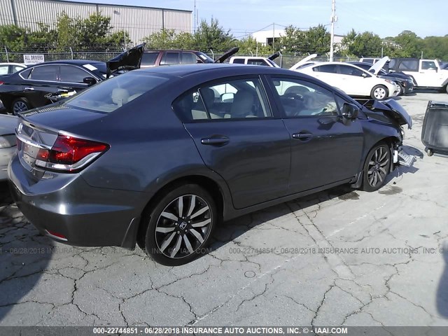 19XFB2F99FE007129 - 2015 HONDA CIVIC EXL 灰色 照片 4