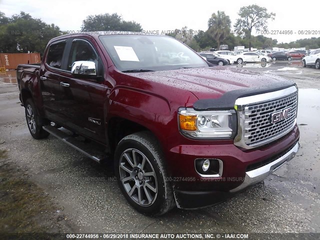 1GTG5EEN5J1251500 - 2018 GMC CANYON DENALI RED photo 1