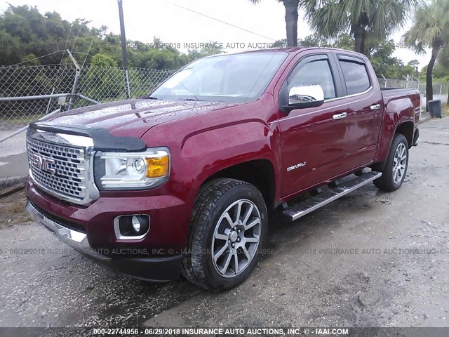 1GTG5EEN5J1251500 - 2018 GMC CANYON DENALI RED photo 2