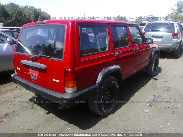 1J4FT28S0YL116676 - 2000 JEEP CHEROKEE SE RED photo 4