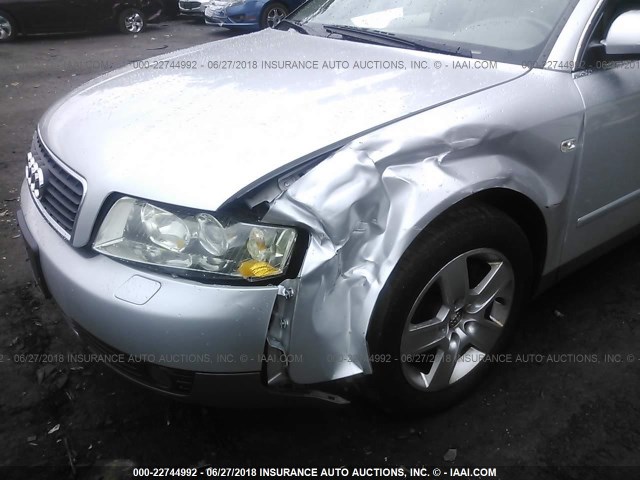 WAULT68E62A162071 - 2002 AUDI A4 3.0 QUATTRO SILVER photo 6