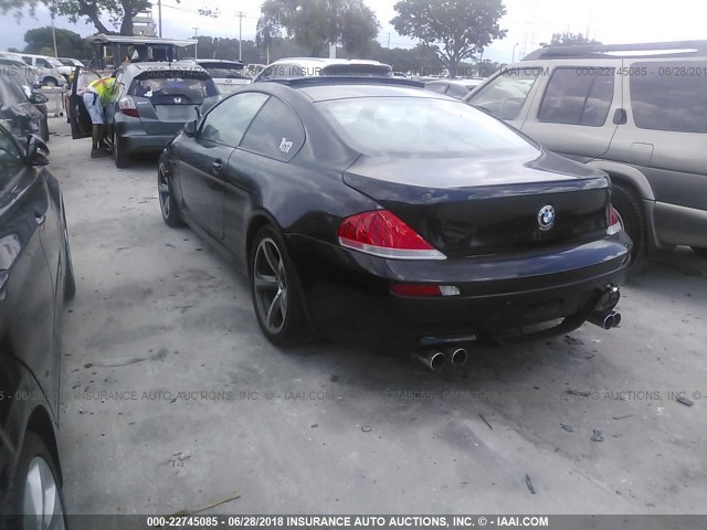 WBAEH73425B215992 - 2005 BMW 645 CI AUTOMATIC BLACK photo 3