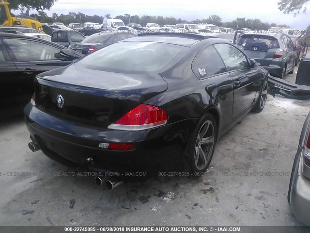 WBAEH73425B215992 - 2005 BMW 645 CI AUTOMATIC BLACK photo 4