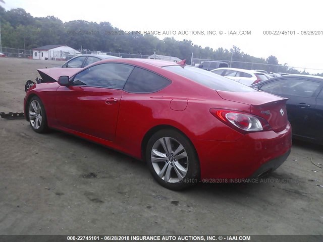 KMHHU6KH8CU076393 - 2012 HYUNDAI GENESIS COUPE 3.8L RED photo 3