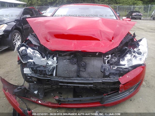 KMHHU6KH8CU076393 - 2012 HYUNDAI GENESIS COUPE 3.8L RED photo 6