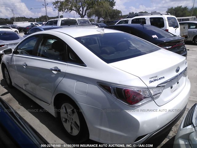 KMHEC4A40BA005584 - 2011 HYUNDAI SONATA HYBRID WHITE photo 3