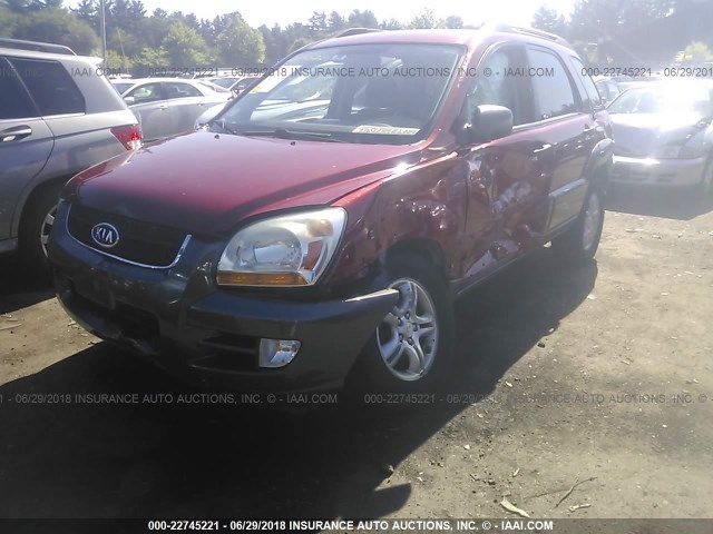 KNDJE723387518306 - 2008 KIA SPORTAGE EX/LX RED photo 2