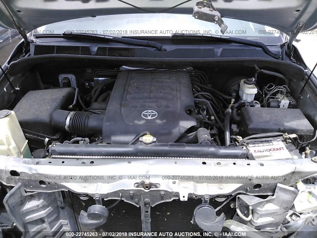 5TFRM5F11CX038132 - 2012 TOYOTA TUNDRA DOUBLE CAB SR5 SILVER photo 10