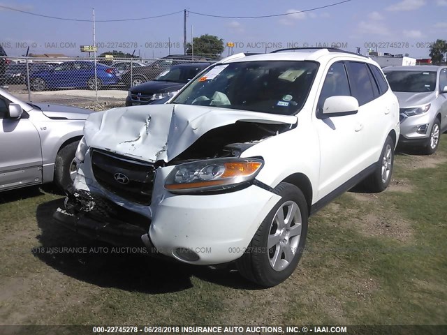 5NMSH13E57H087628 - 2007 HYUNDAI SANTA FE SE/LIMITED WHITE photo 2