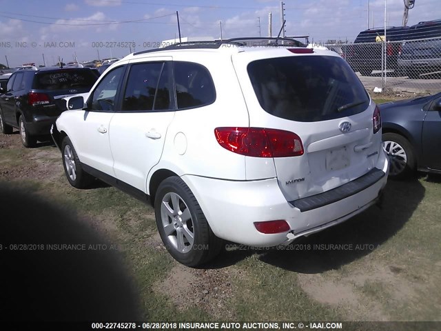 5NMSH13E57H087628 - 2007 HYUNDAI SANTA FE SE/LIMITED WHITE photo 3