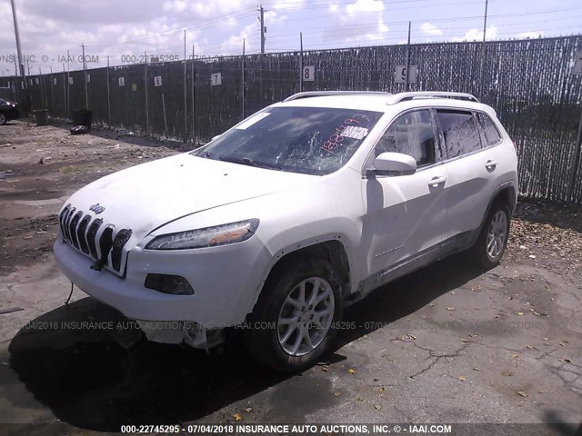 1C4PJLCB9EW188497 - 2014 JEEP CHEROKEE LATITUDE WHITE photo 2