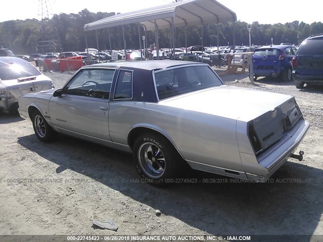 1G1GZ37H1GR165796 - 1986 CHEVROLET MONTE CARLO  SILVER photo 3