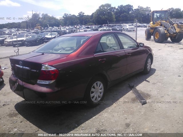 4T1BE32K75U047239 - 2005 TOYOTA CAMRY LE/XLE/SE წითელი ფოტო 4