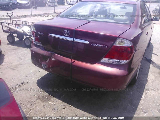 4T1BE32K75U047239 - 2005 TOYOTA CAMRY LE/XLE/SE წითელი ფოტო 6