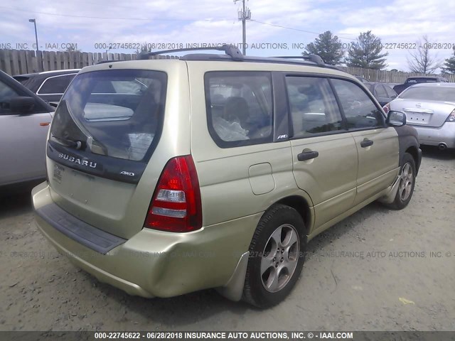 JF1SG65683H750035 - 2003 SUBARU FORESTER 2.5XS GREEN photo 4