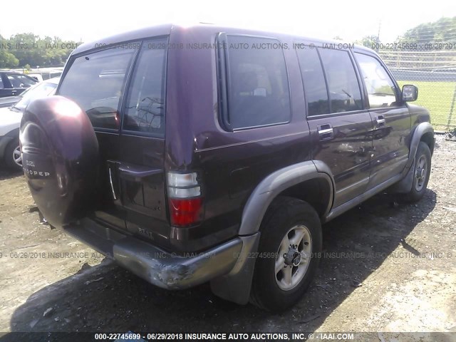 JACDJ58X117J10365 - 2001 ISUZU TROOPER S/LS/LIMITED BURGUNDY photo 4