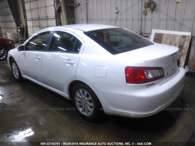 4A32B2FF7BE018041 - 2011 MITSUBISHI GALANT FE WHITE photo 3