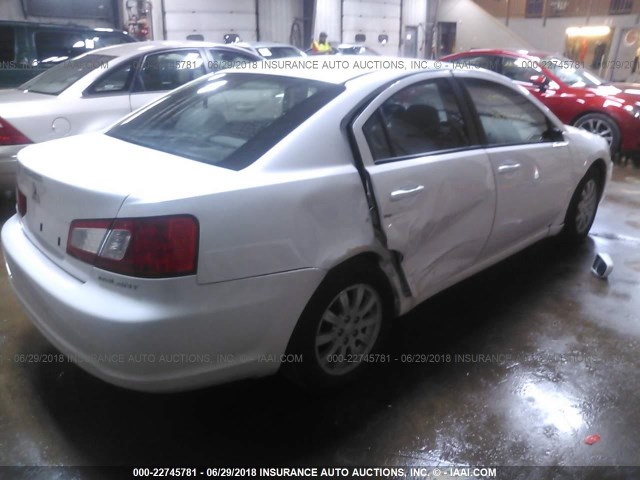 4A32B2FF7BE018041 - 2011 MITSUBISHI GALANT FE WHITE photo 4