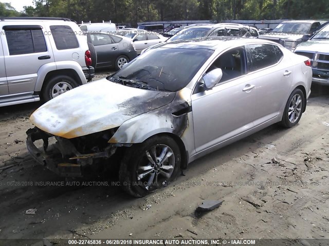 KNAGN4A67B5149065 - 2011 KIA OPTIMA EX/SX SILVER photo 2