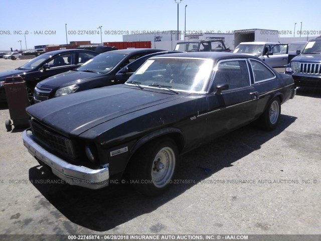 1X17U7W177026 - 1977 CHEVROLET NOVA BLACK photo 2